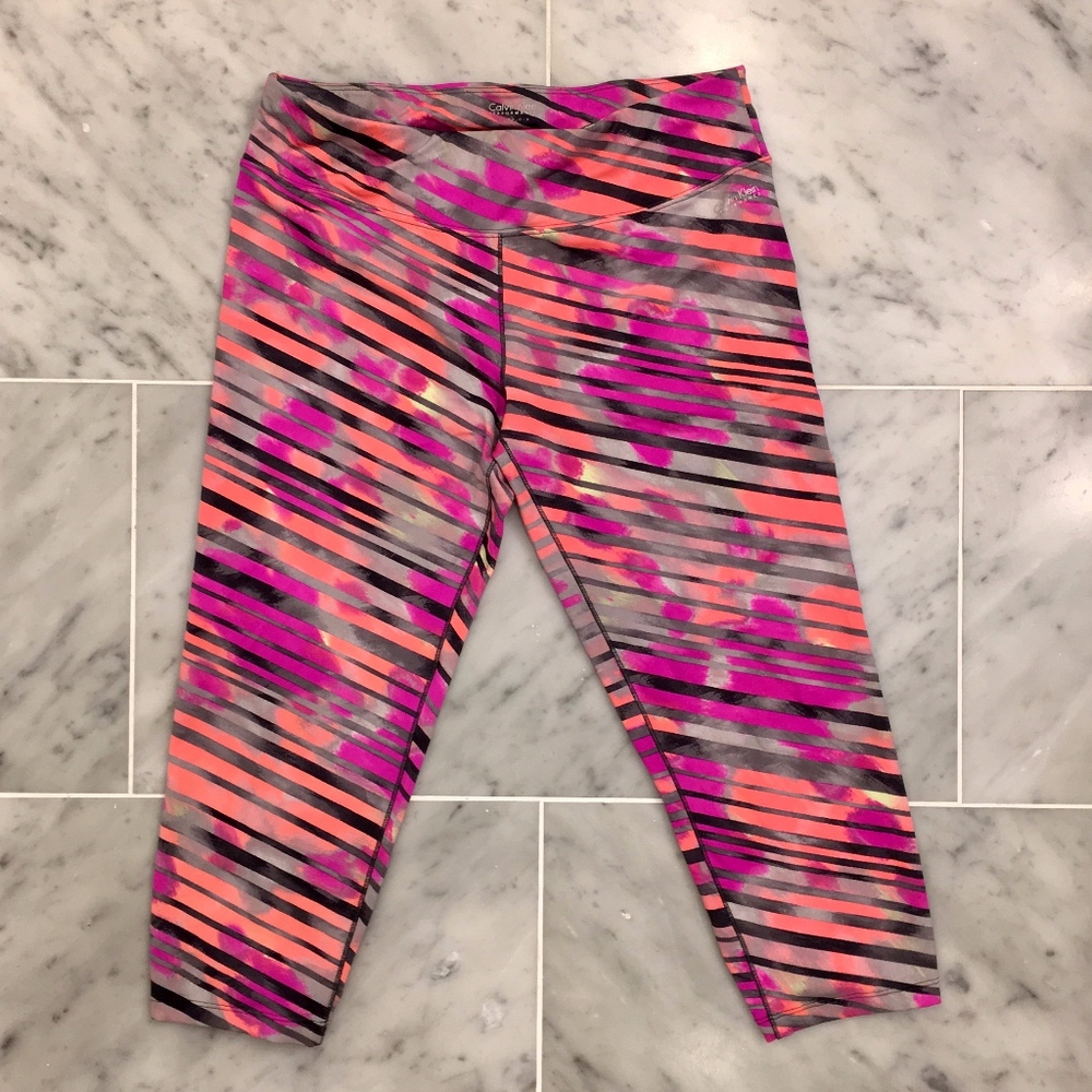 Calvin Klein Bold Bright Patterned Leggings Size L